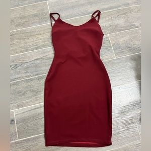 Red dress with rhinestone back